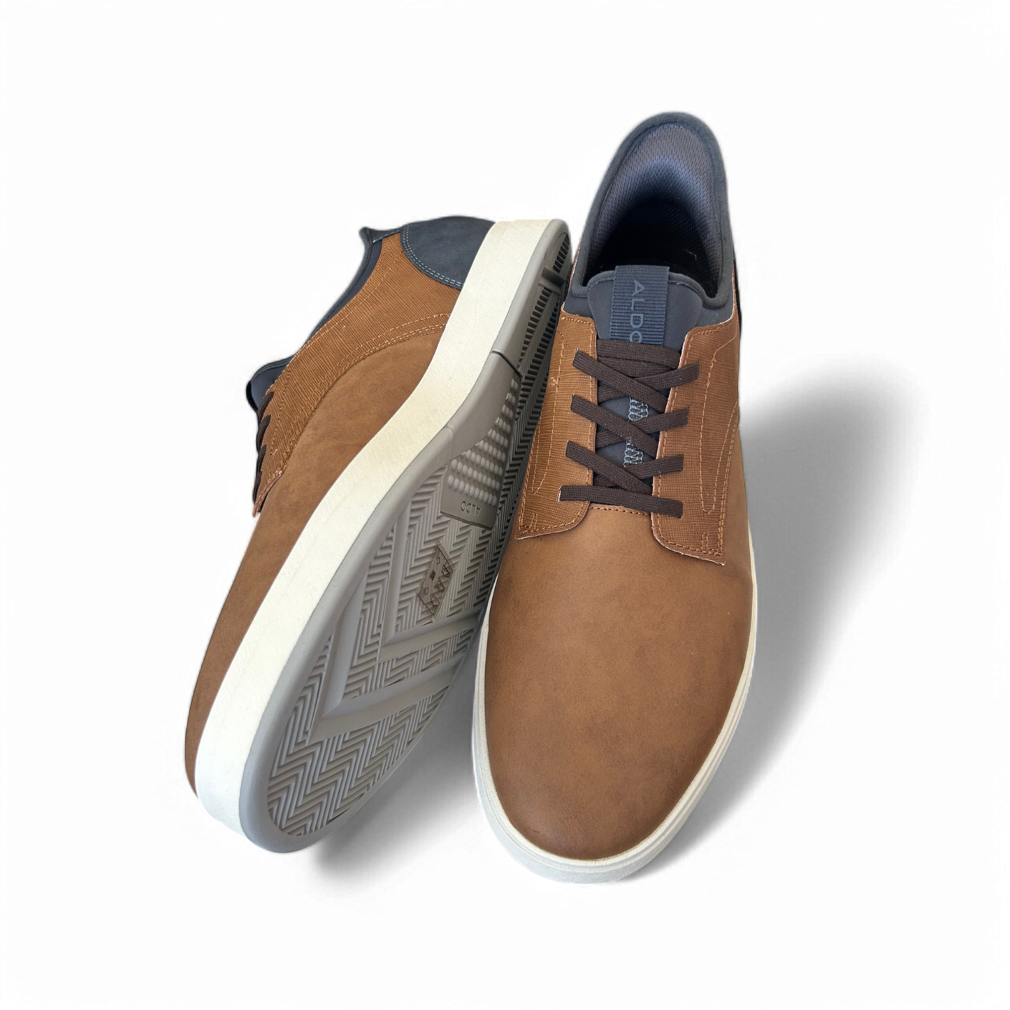 🧡 ALDO Slipper Herren 46 – Braun & Blau – Vegan – Neu