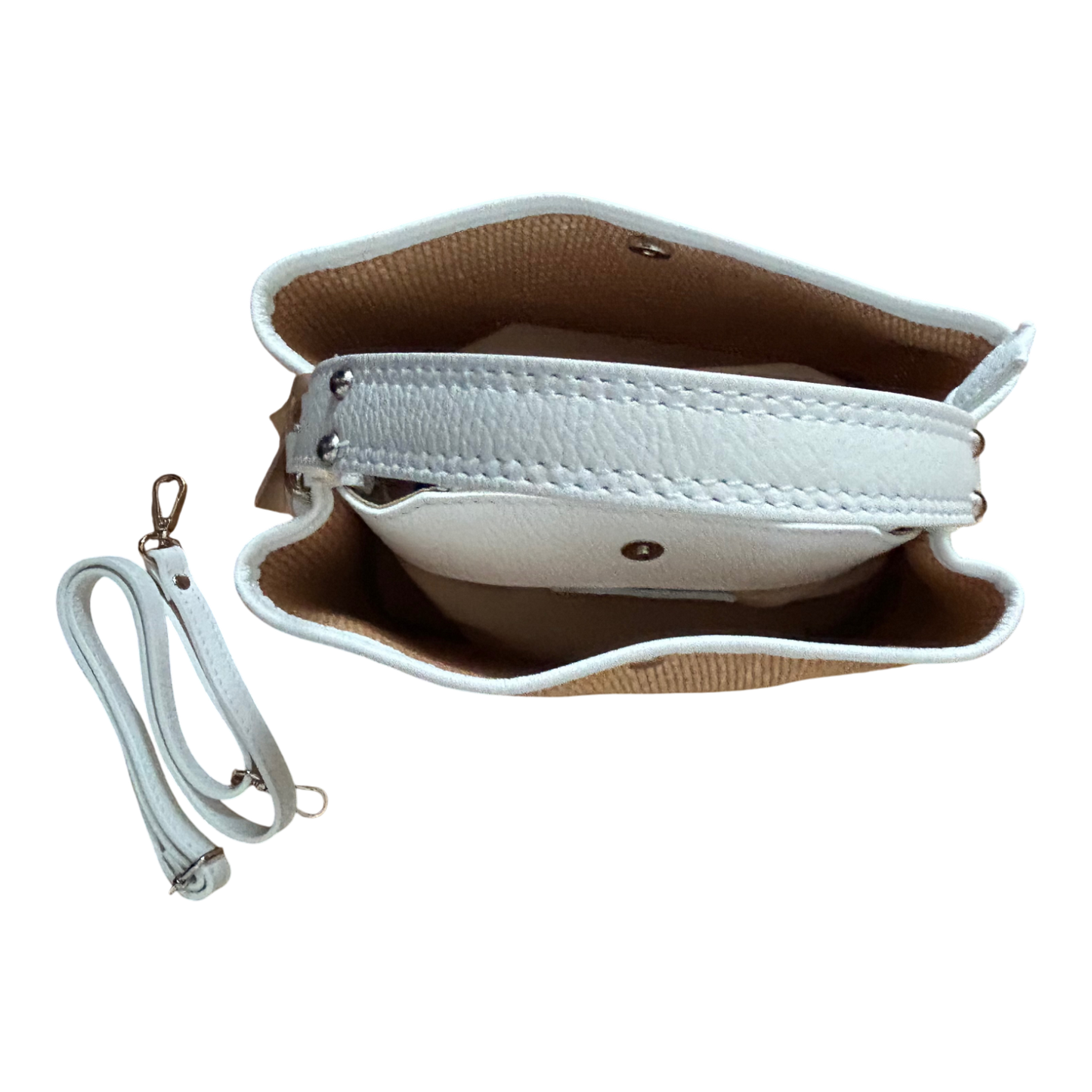 Bucket Bag Weiß Echtleder Raffia Tasche Italien Sommer Handtasche Elegant Neu