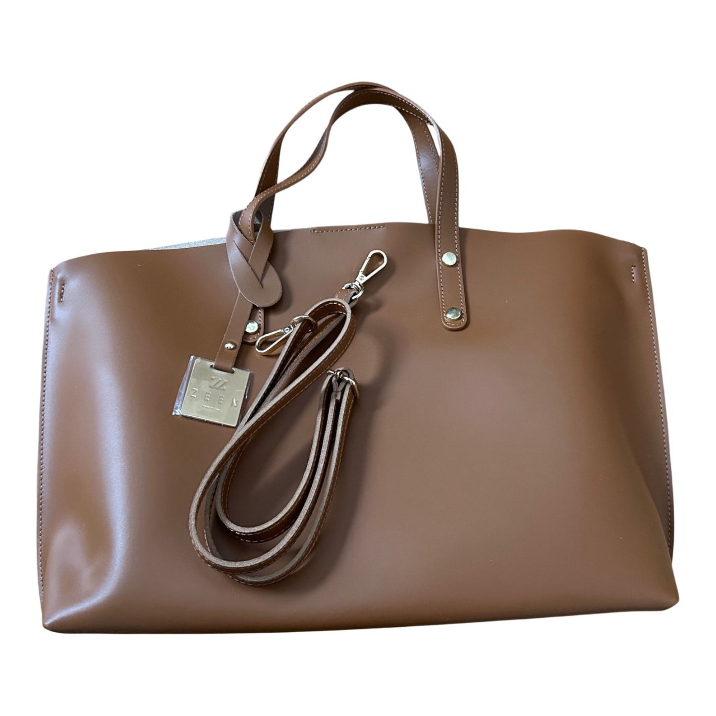 ANGELA Ledertasche Damen Echtleder Camel Braun Elegant Business Tasche Italien