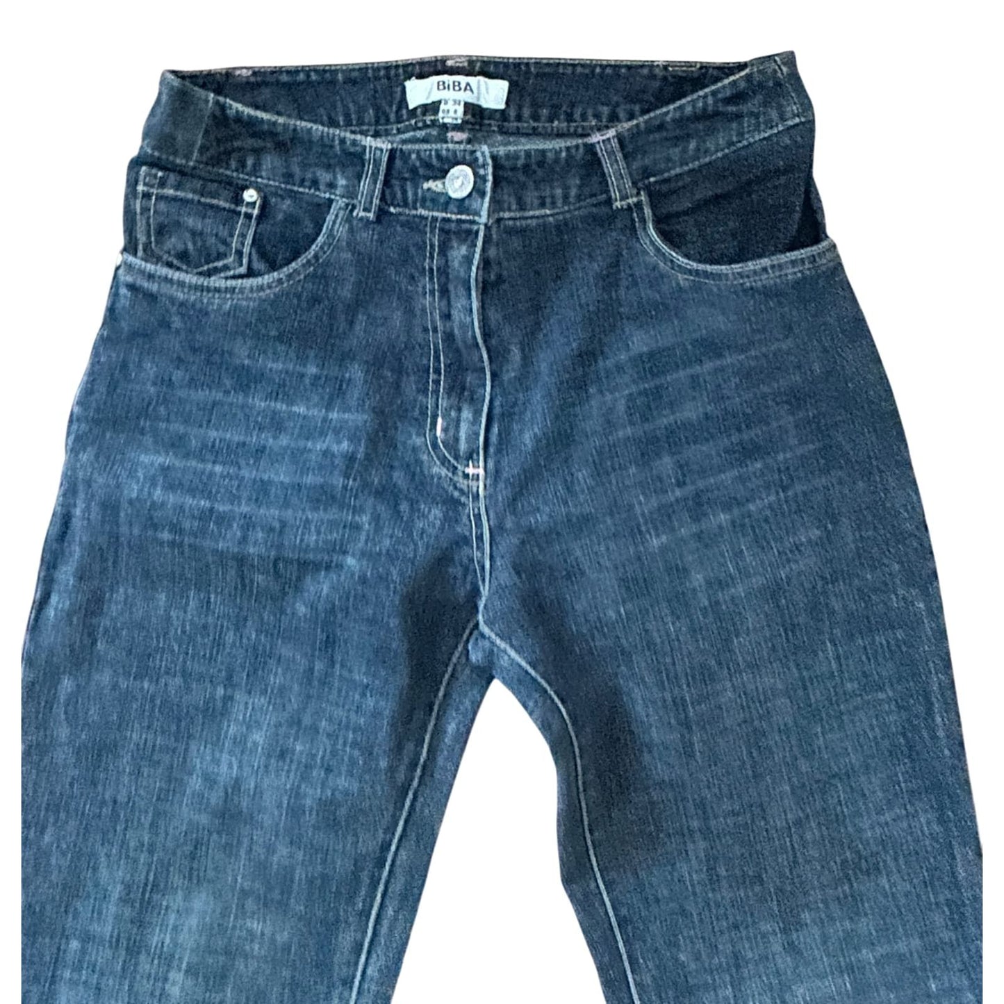 Biba Jeans Damen Hose Gr 34 Blau Slim Fit Stretch Klassisch Denim