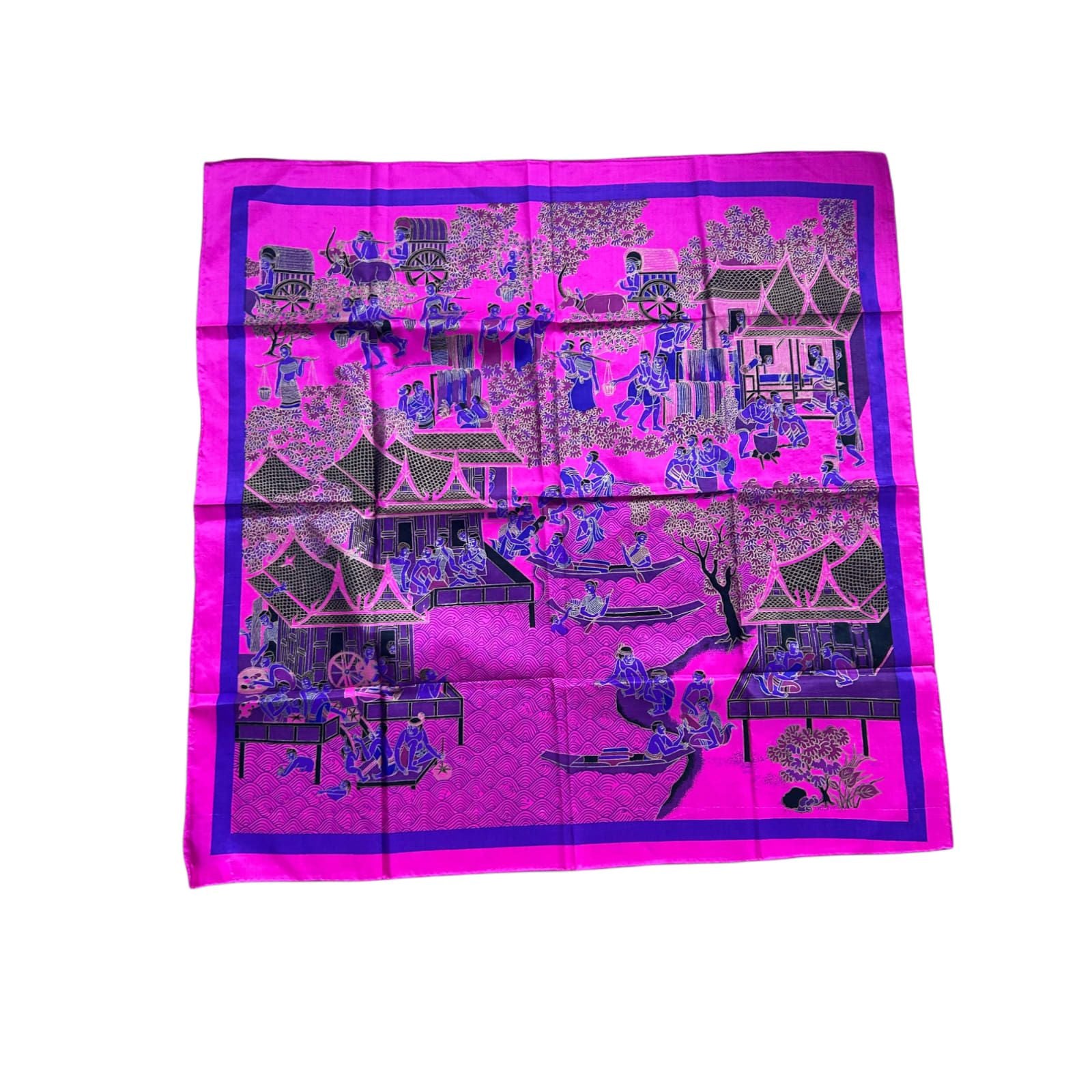 🎀 Seidentuch in Pink 90×90 cm – Handgemacht ✨