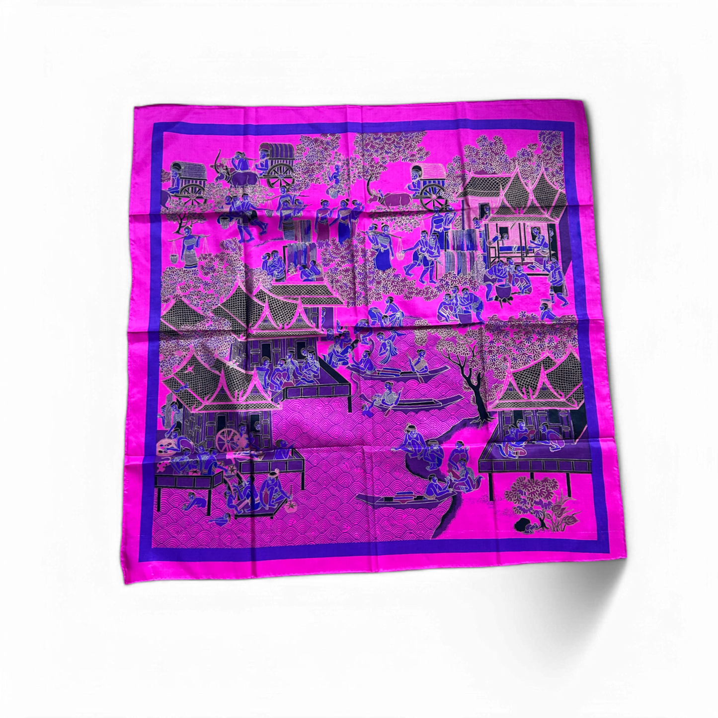 🎀 Seidentuch in Pink 90×90 cm – Handgemacht ✨