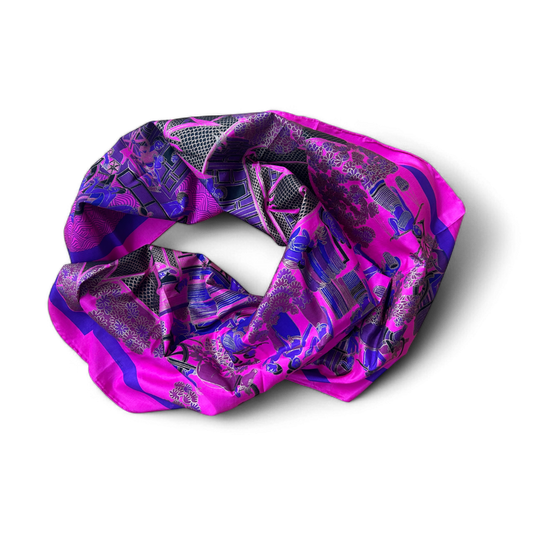 🎀 Seidentuch in Pink 90×90 cm – Handgemacht ✨