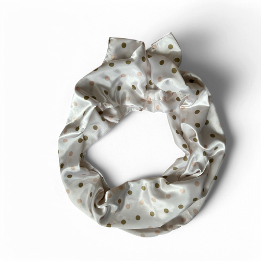 🎀 Schal 50 x 170 cm – Polka Dots – Weiß Rosa 🎀