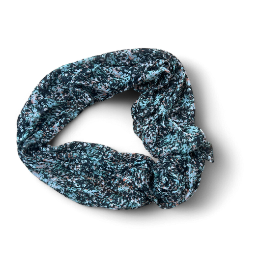 🌿 Leichter Baumwoll-Schal 70 x 180 cm – Blau Schwarz 🌿