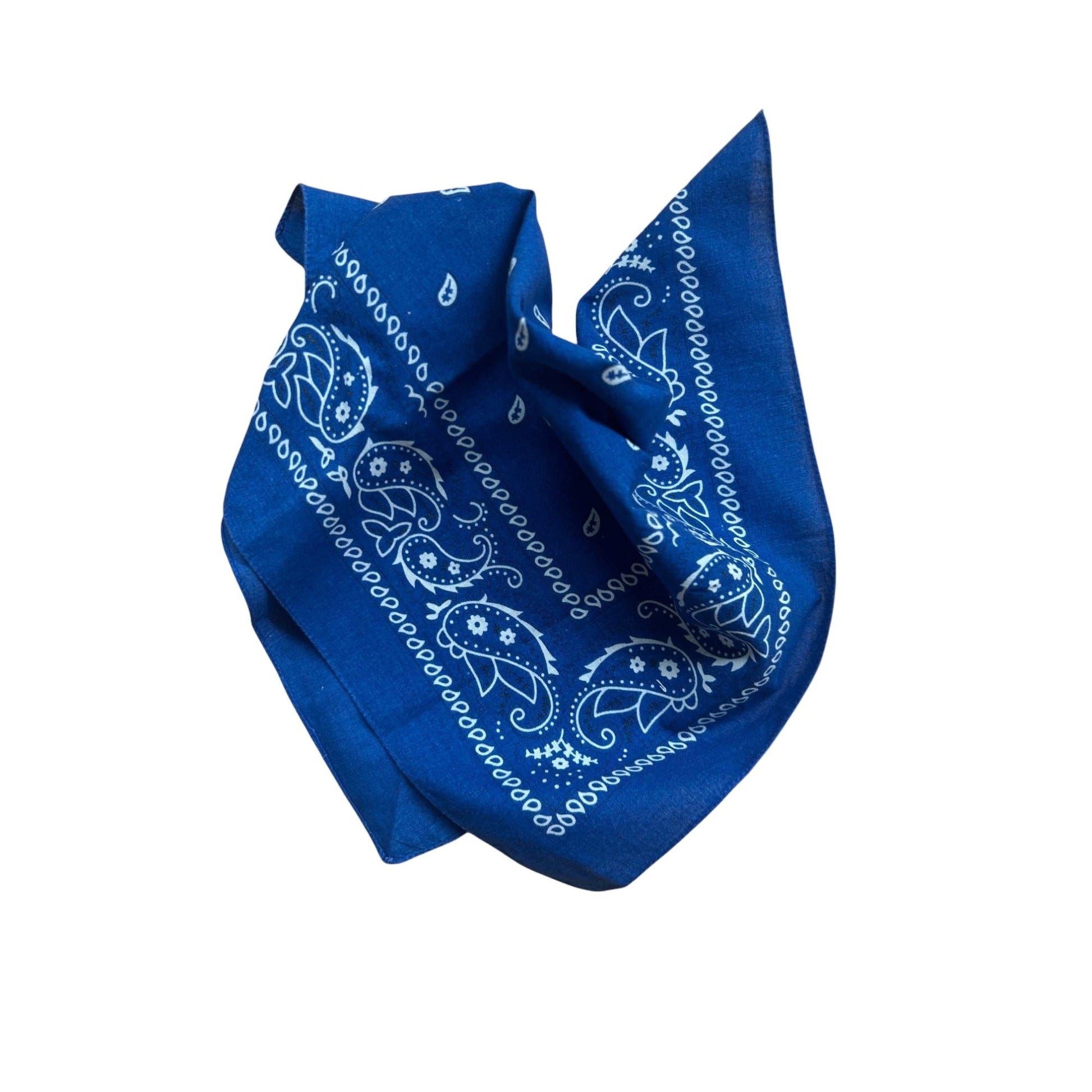 🟦 Halstuch Blau mit Paisley – 48x48 cm – 100% Baumwolle
