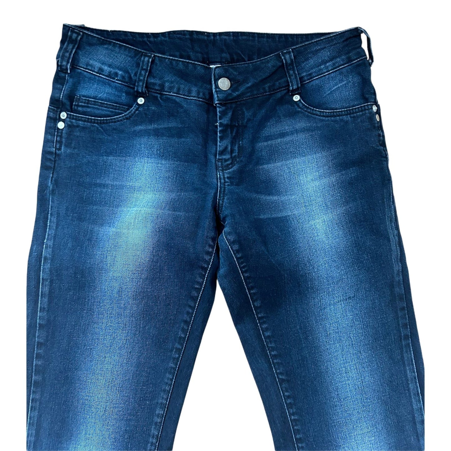 Vero Moda Damen Jeans Gr 40 Blau Bootcut Low Waist Stretch Denim Hose