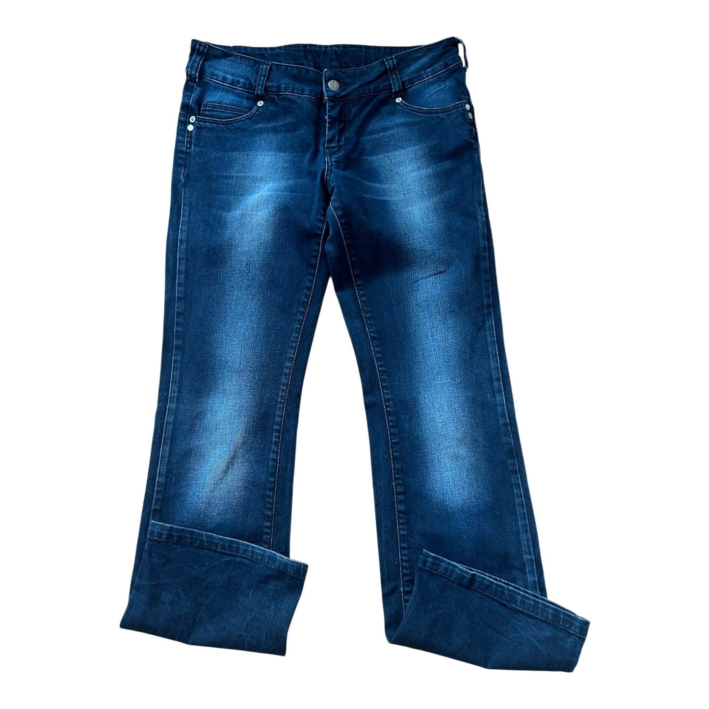 Vero Moda Damen Jeans Gr 40 Blau Bootcut Low Waist Stretch Denim Hose