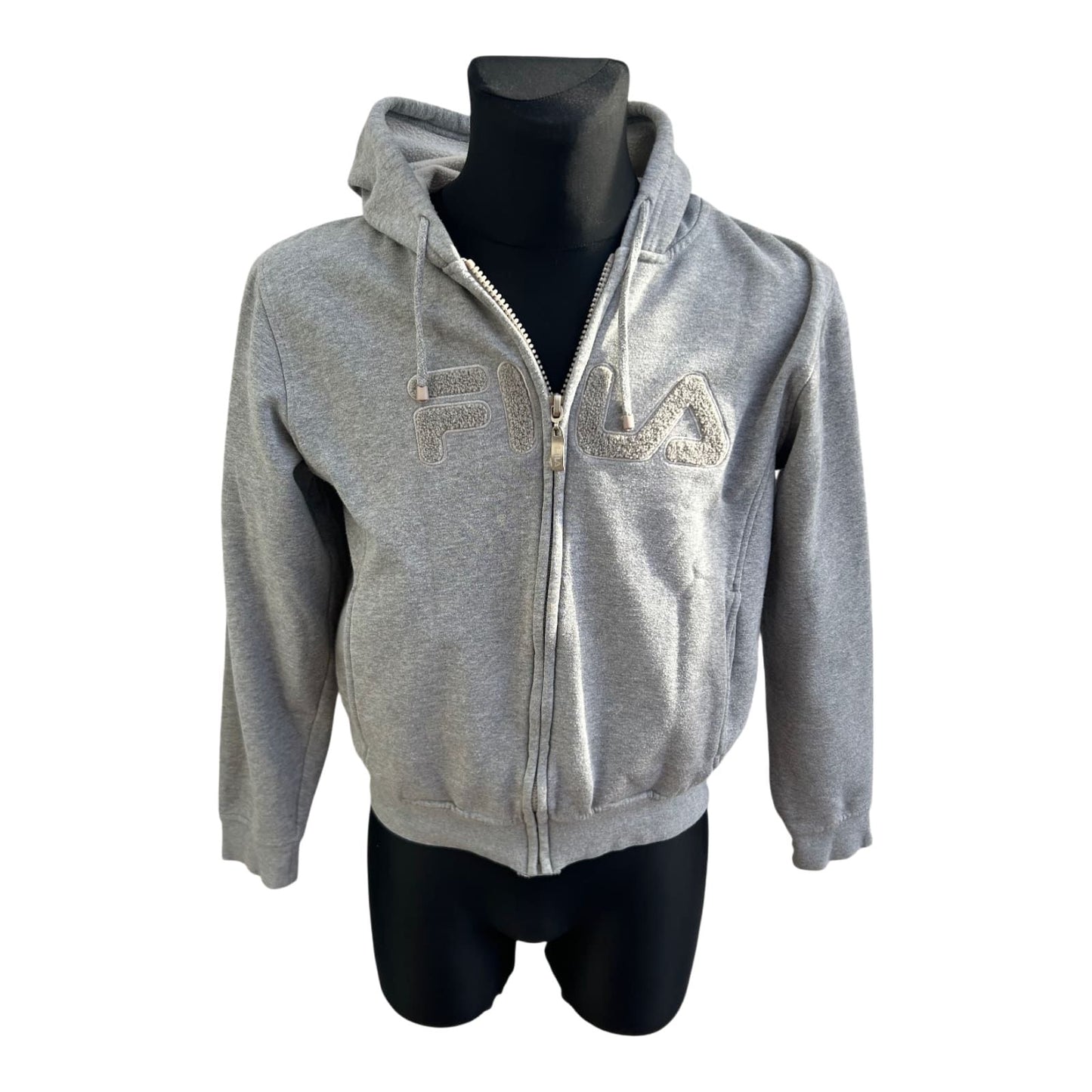 Fila Sweatshirtjacke Hoodie Herren Gr L Grau Kapuze Reißverschluss Logo Casual