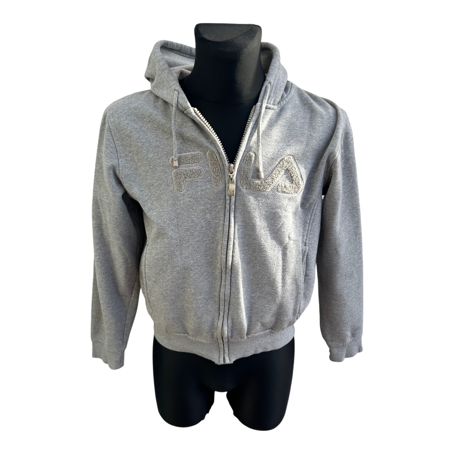 Fila Sweatshirtjacke Hoodie Herren Gr L Grau Kapuze Reißverschluss Logo Casual