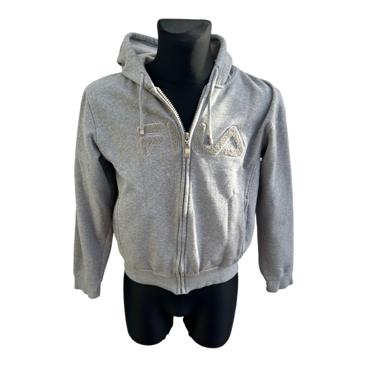 Fila Sweatshirtjacke Hoodie Herren Gr L Grau Kapuze Reißverschluss Logo Casual