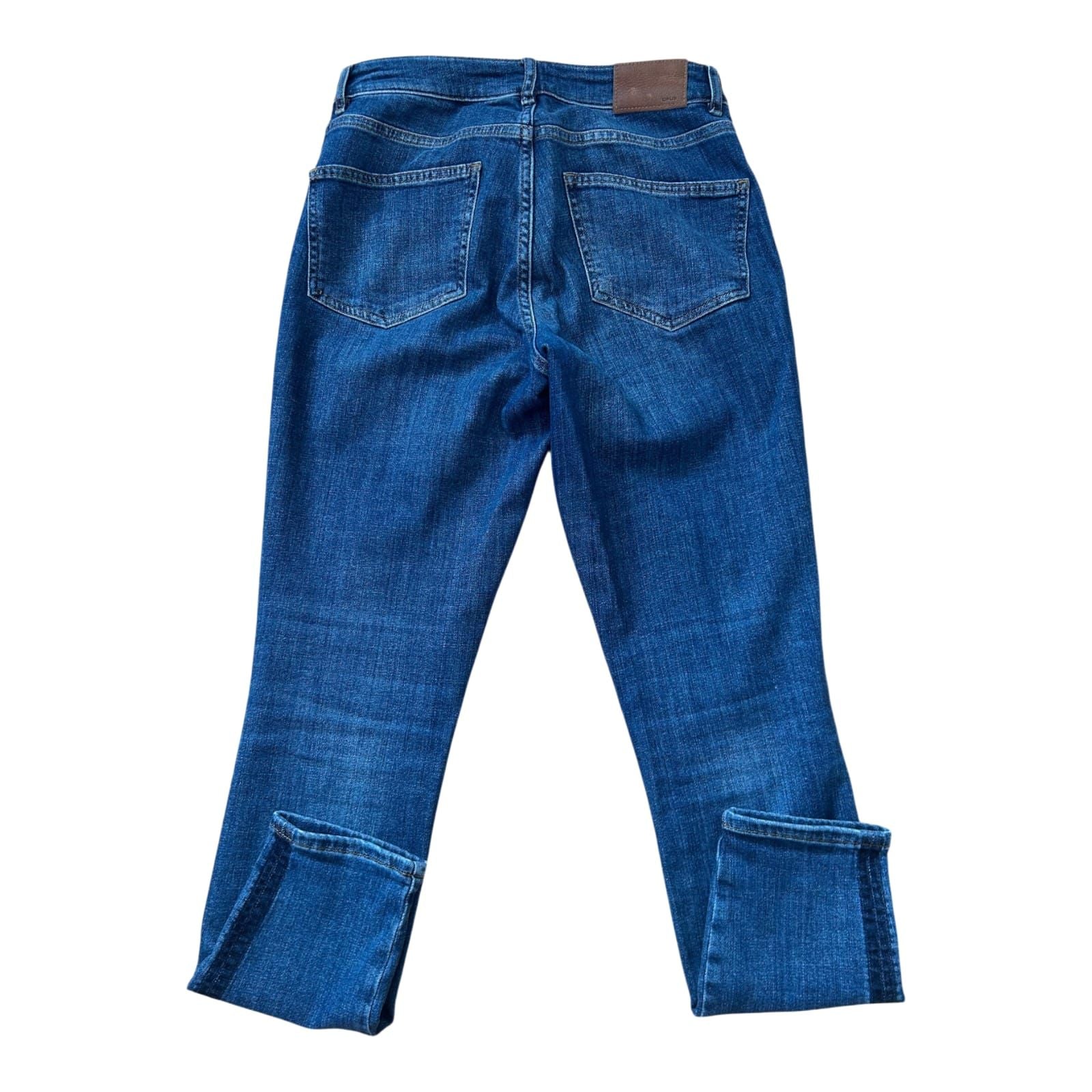 Opus Damen Jeans Ebby Gr 38 Blau Skinny High Waist Streifen Stretch