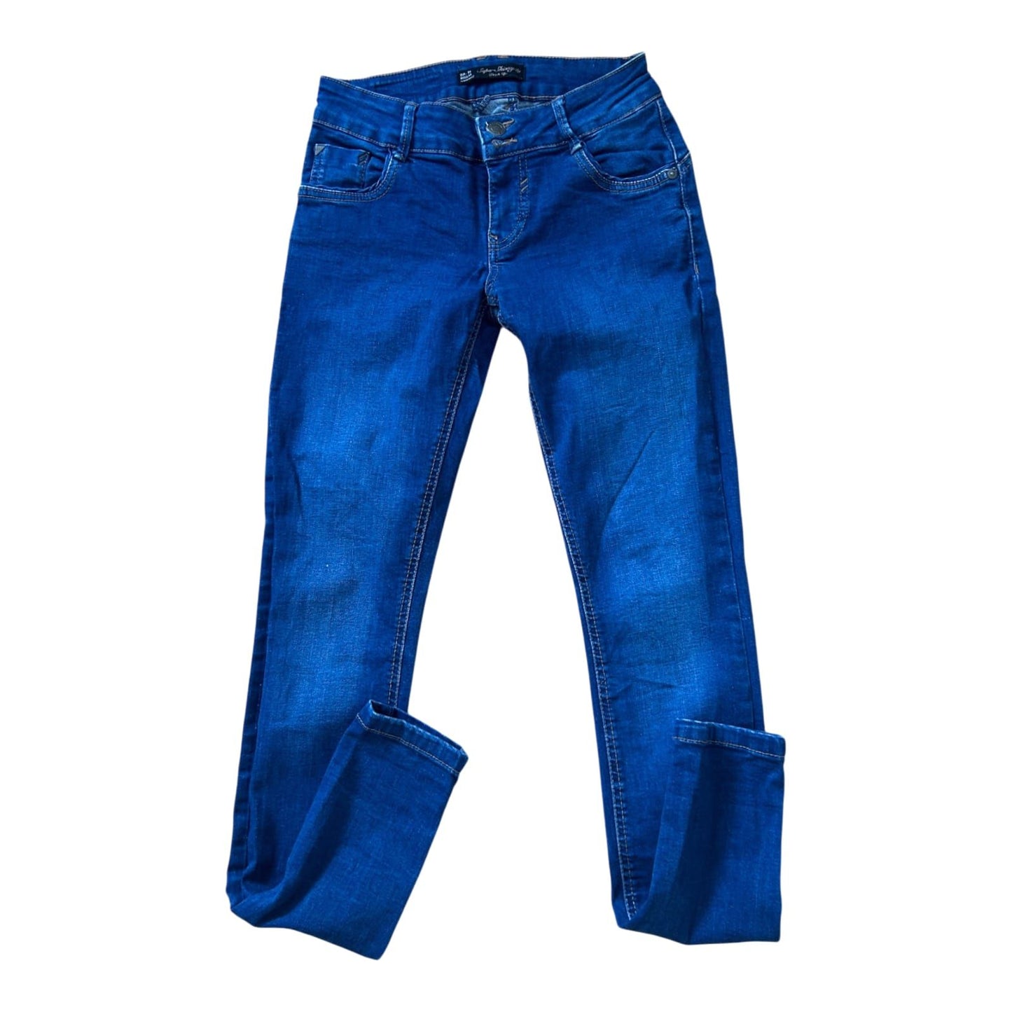 C&A Jeans Damen Gr 34 Super Skinny Push Up Blau Stretch Figurformend