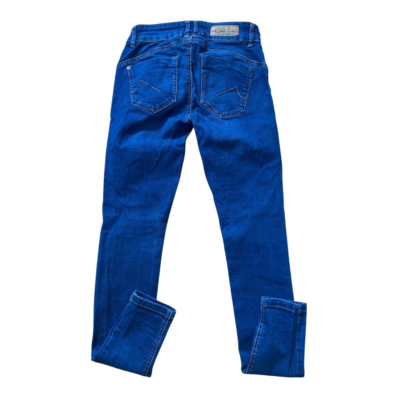 C&A Jeans Damen Gr 34 Super Skinny Push Up Blau Stretch Figurformend
