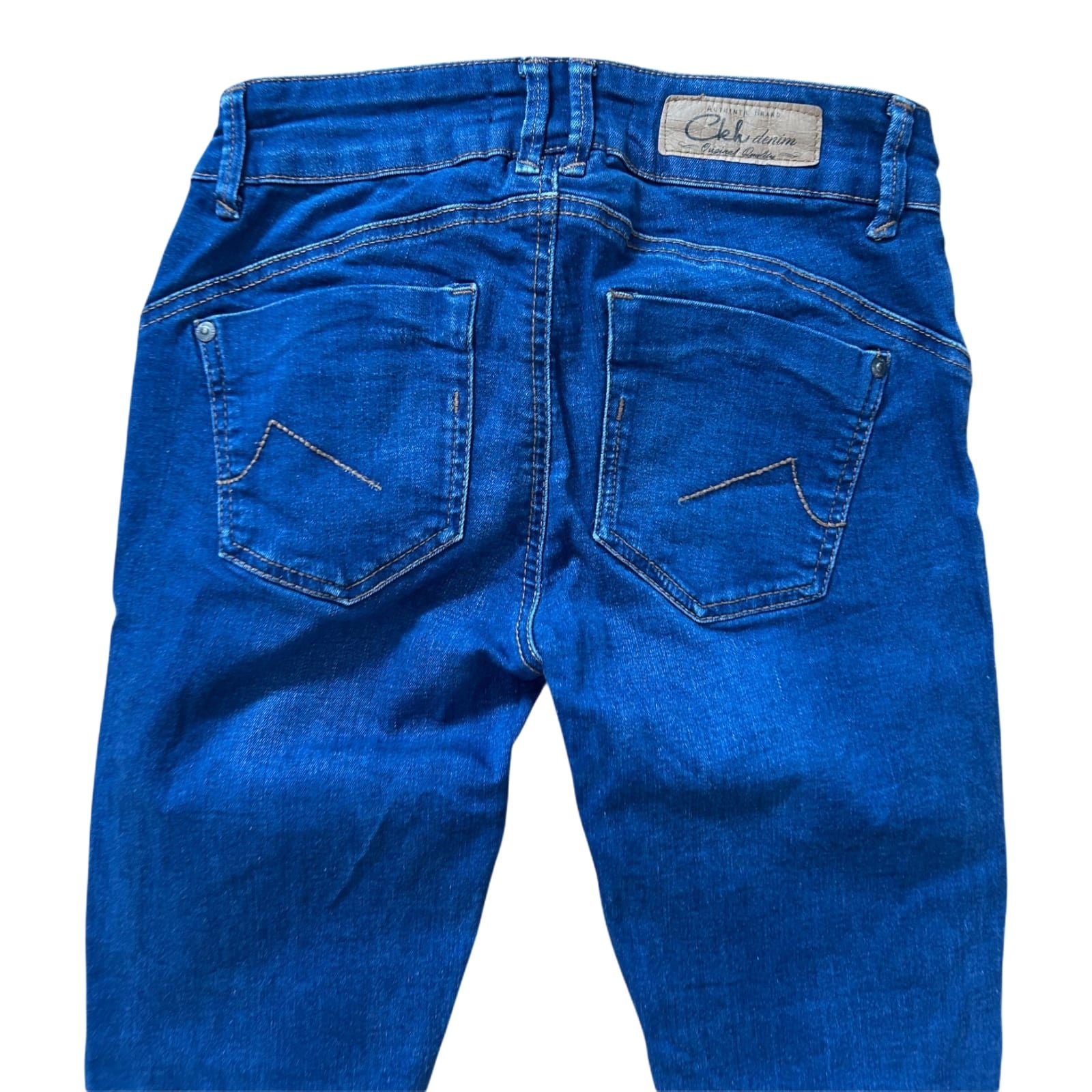 C&A Jeans Damen Gr 34 Super Skinny Push Up Blau Stretch Figurformend