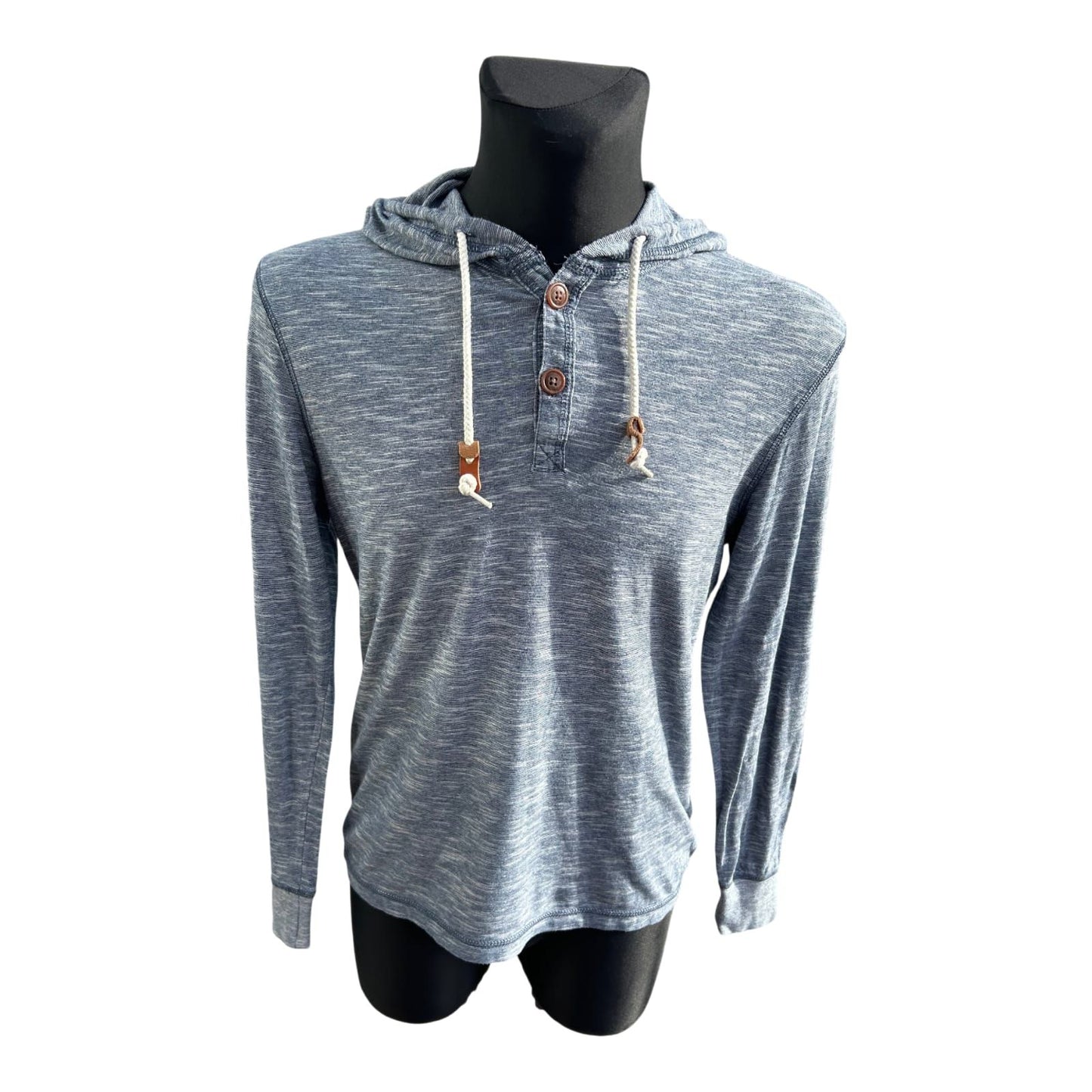 Relay Jeans Longsleeve Herren Gr M Blau Dünn Kapuze Baumwolle Leicht Freizeit