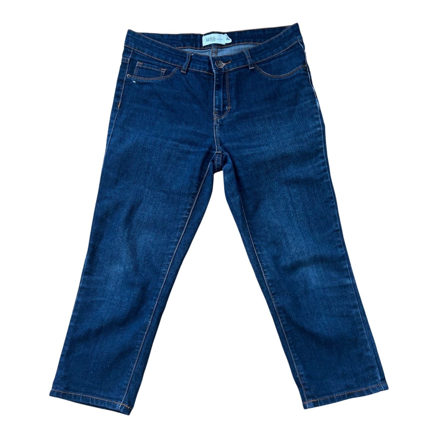 Janina Jeans Damen Gr 40 Blau Dreiviertel Slim Fit Stretch Sommer Hose
