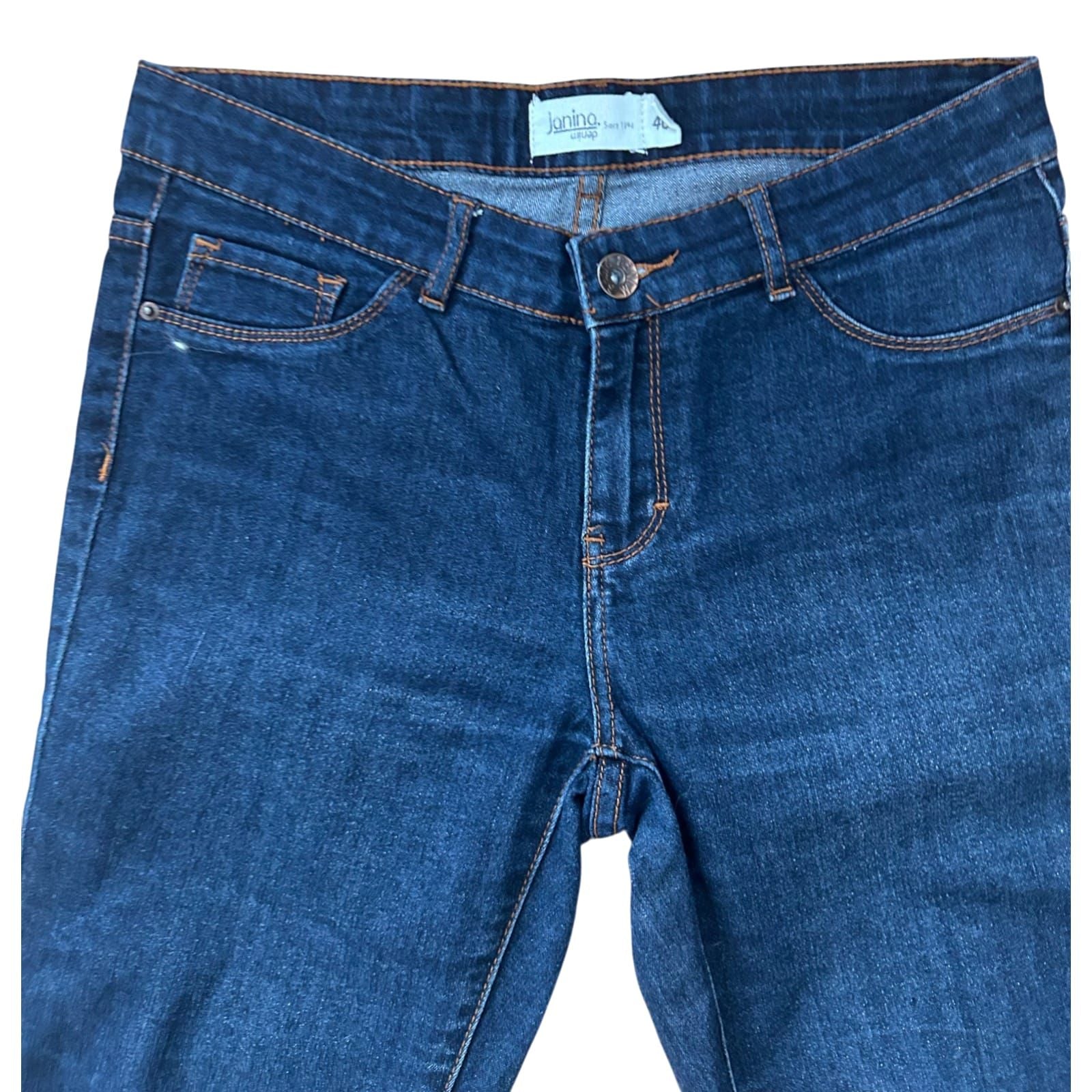 Janina Jeans Damen Gr 40 Blau Dreiviertel Slim Fit Stretch Sommer Hose
