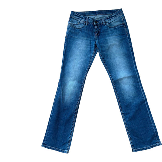 s.Oliver Jeans Damen Blau Gr 40 Straight Leg Stretch Used Look Freizeit