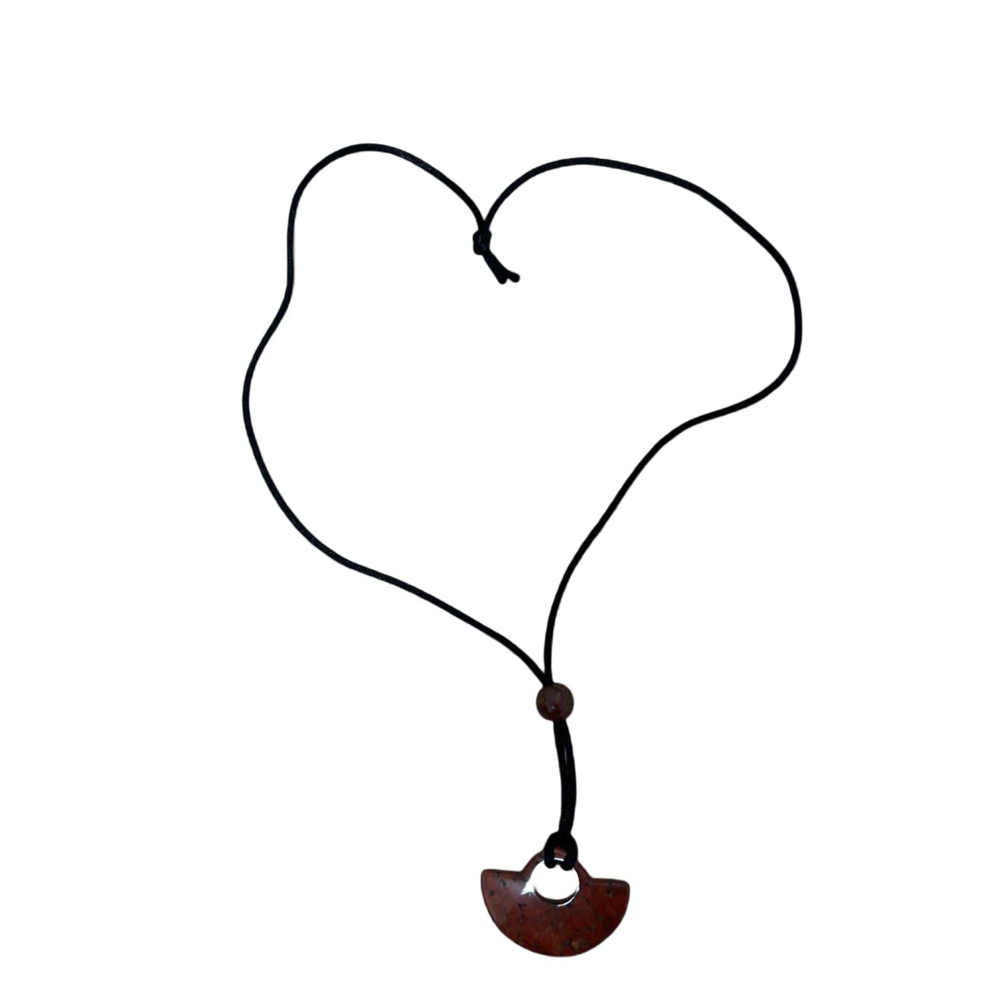 Lange Kette Damen Schmuck Kunststein Anhänger Rund Halbrund Braun Schwarz 68cm