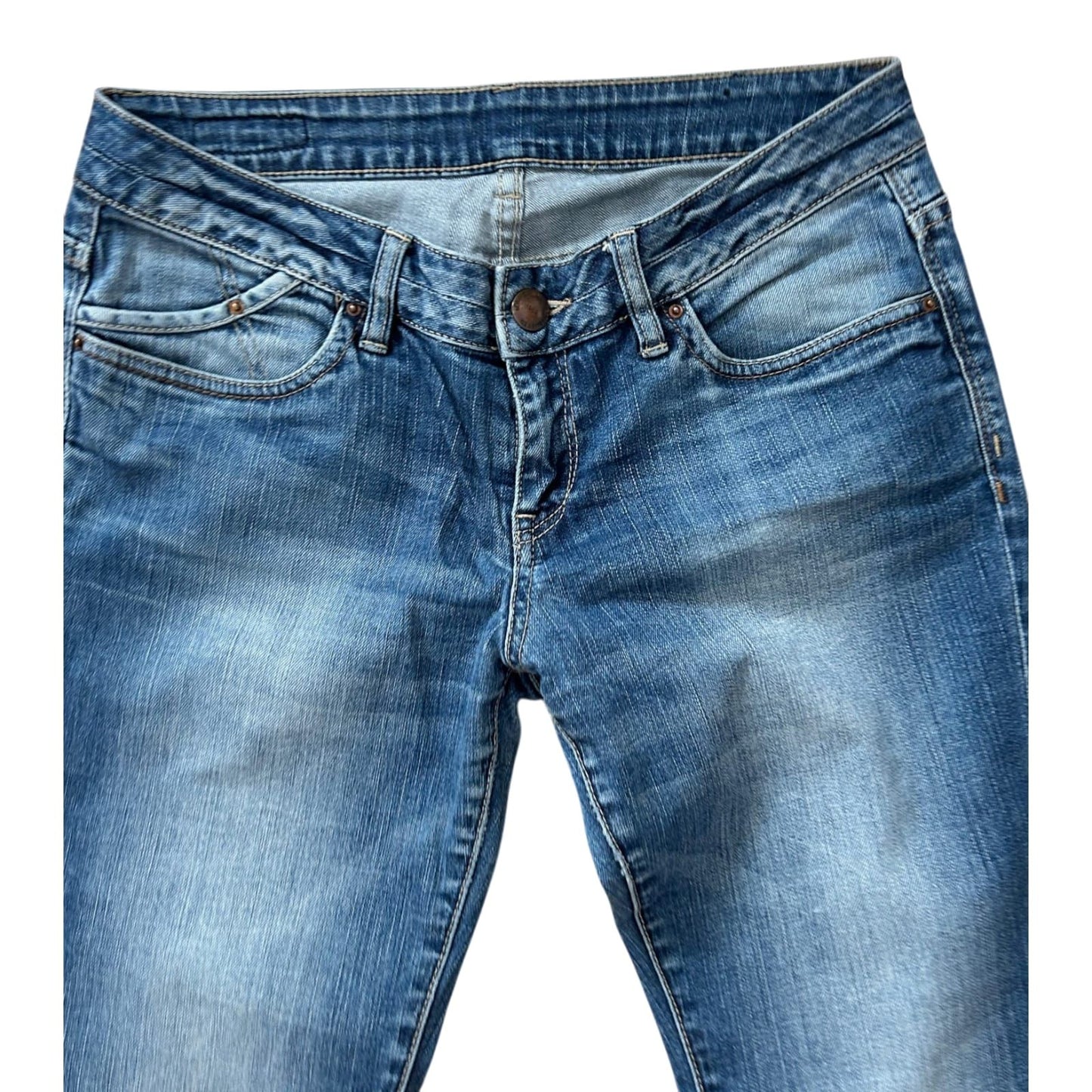 s.Oliver Jeans Damen Blau Gr 40 Straight Leg Stretch Used Look Freizeit