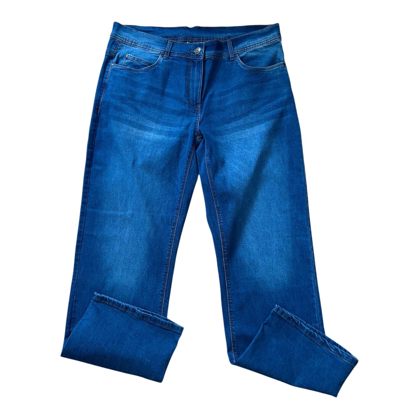 Up2Fashion Jeans Damen Gr 46 Blau Stretch Gerade Hose Elastisch Komfort