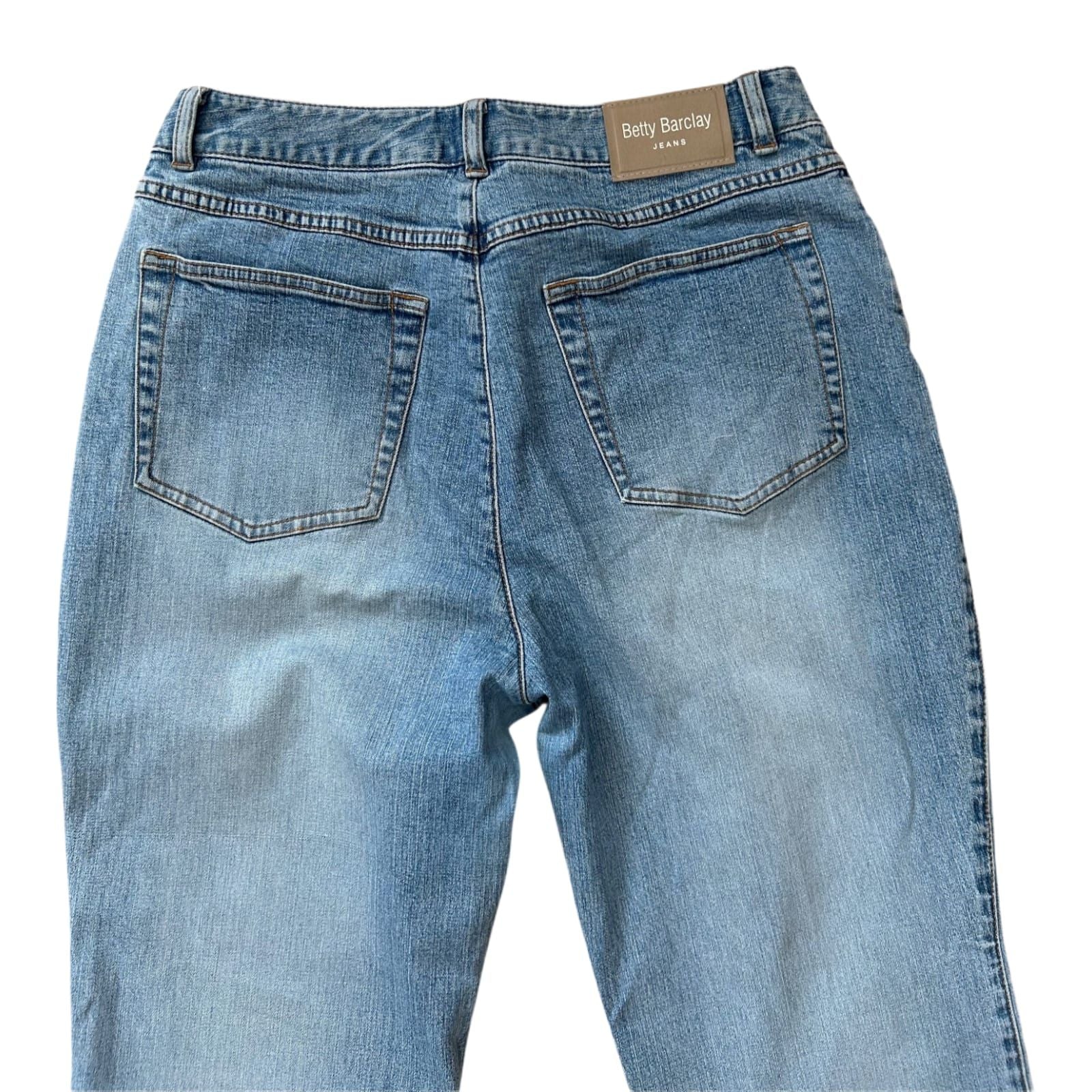Betty Barclay Jeans Damen Hose Gr 40 Blau Strass Pailletten Bootcut