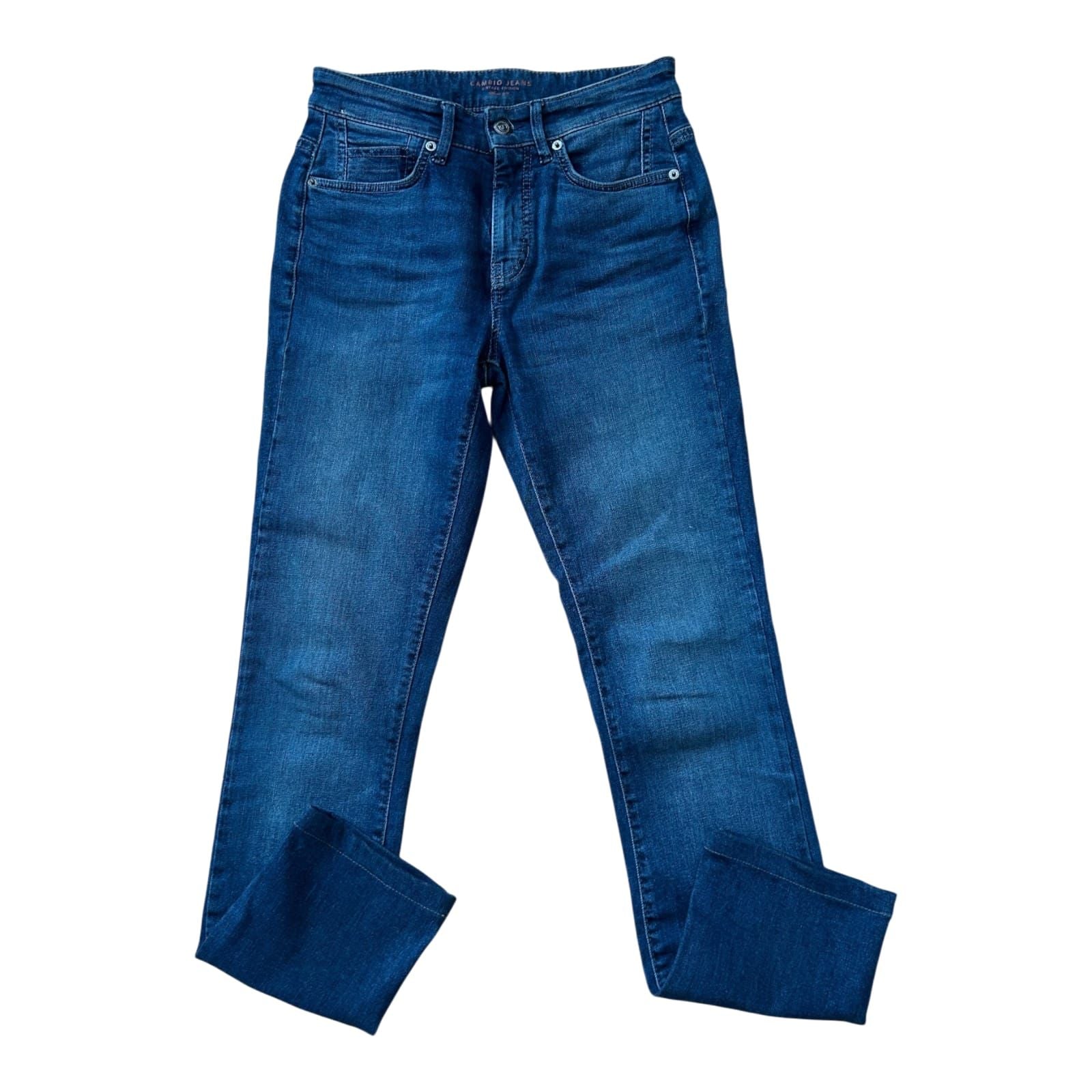 Cambio Jeans Jenice Damenhose Gr 34 Blau High Rise Stretch Slim Fit
