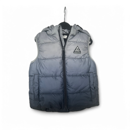 🧒 H&M Weste Jungen Gr. 122 – Blau mit abnehmbarer Kapuze, Top