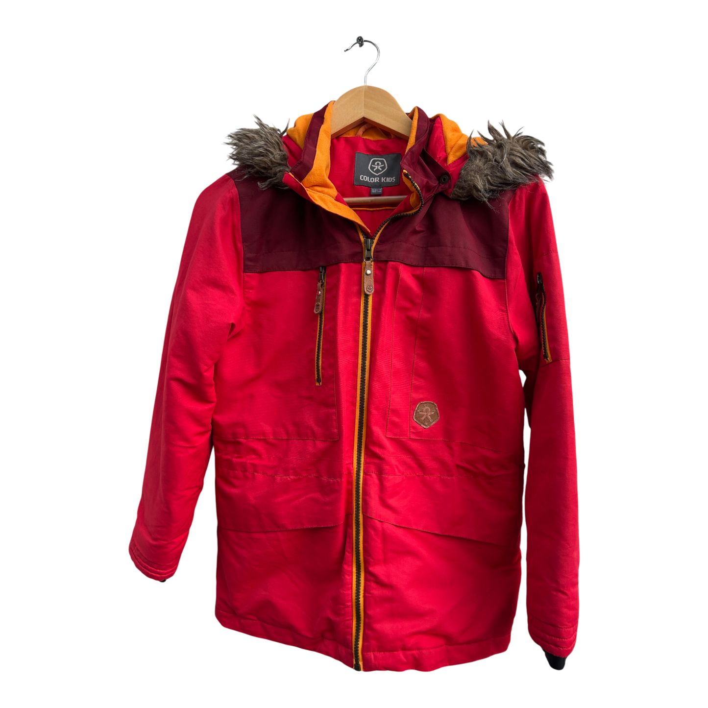 Color Kids Winterjacke Mädchen 152 Rot Warm Gefüttert Abnehmbare Kapuze Outdoor