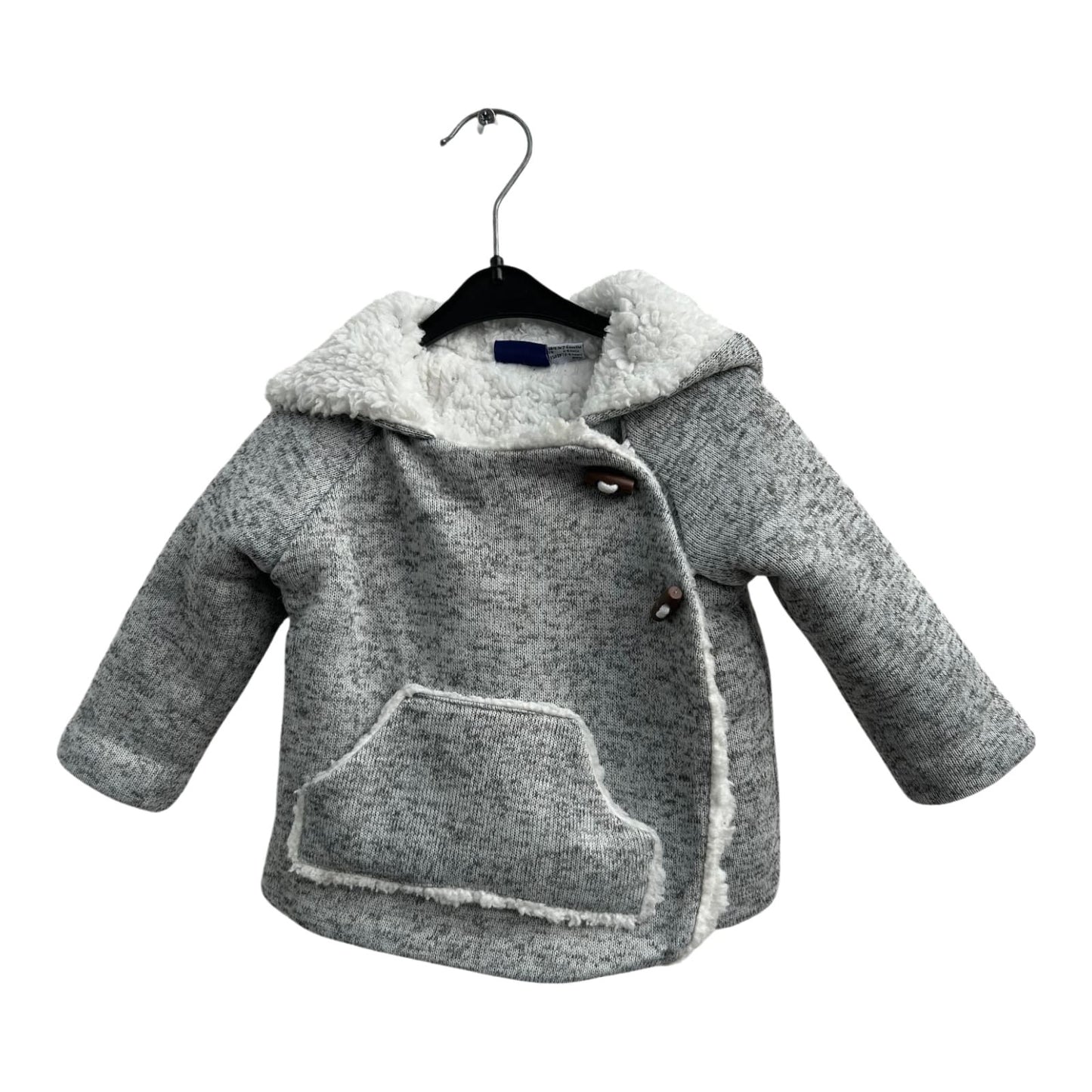 Lupilu Jacke Baby Gr 62 68 Grau Fleece Gefüttert Kapuze Warm Weich Kuschelig Winter