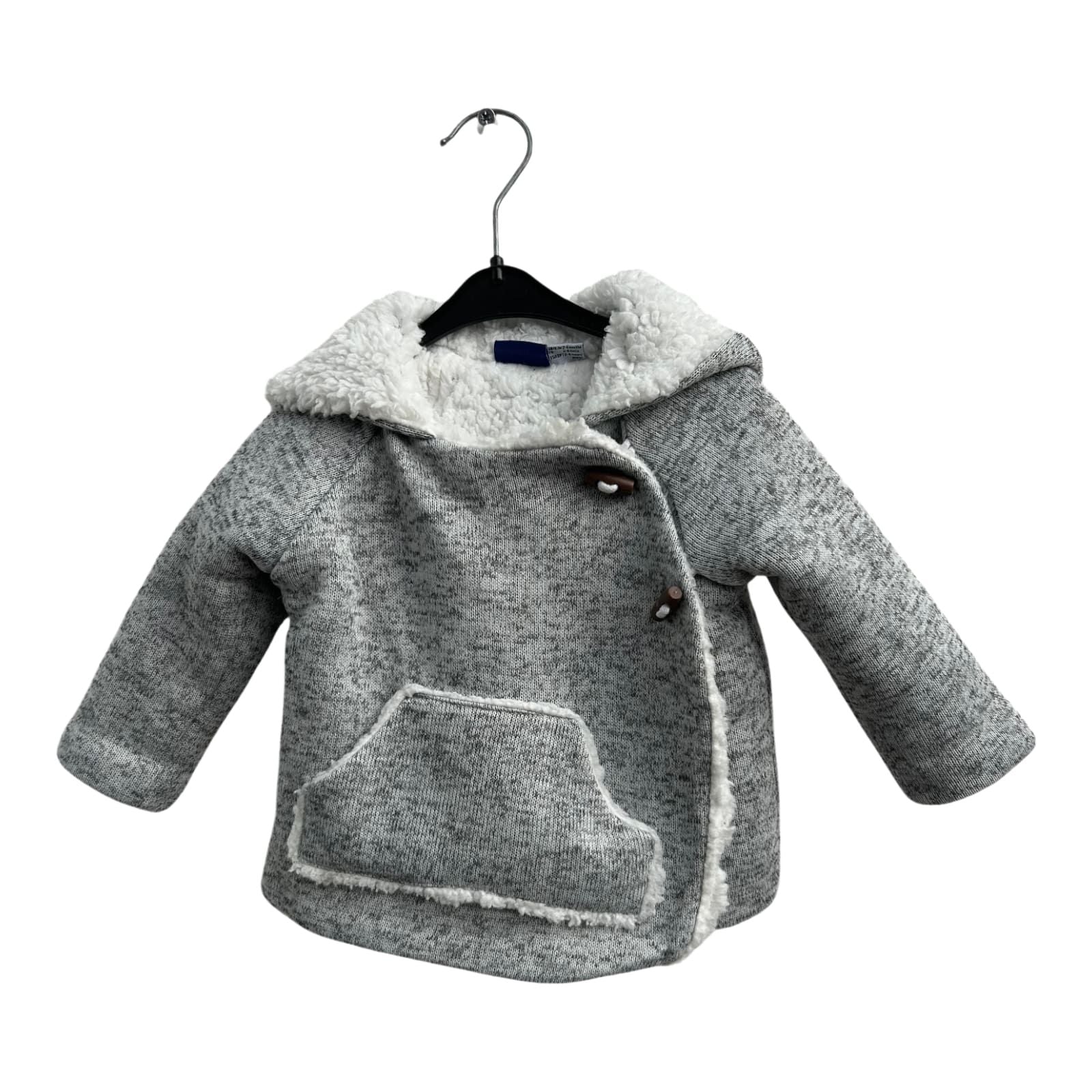 Lupilu Jacke Baby Gr 62 68 Grau Fleece Gefüttert Kapuze Warm Weich Kuschelig Winter