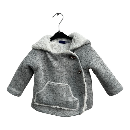 Lupilu Jacke Baby Gr 62 68 Grau Fleece Gefüttert Kapuze Warm Weich Kuschelig Winter