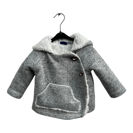 Lupilu Jacke Baby Gr 62 68 Grau Fleece Gefüttert Kapuze Warm Weich Kuschelig Winter