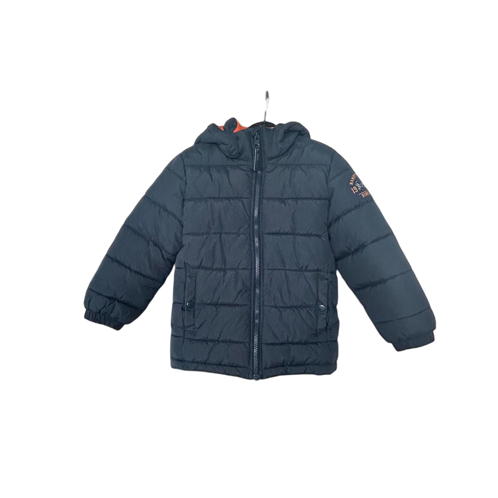 H&M Winterjacke Kinder Gr. 116 – Dunkelblau mit Reflektoren ❄️🌌