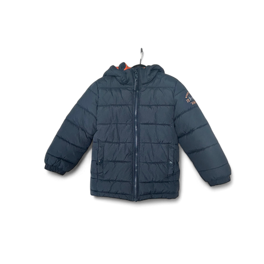 H&M Winterjacke Kinder Gr. 116 – Dunkelblau mit Reflektoren ❄️🌌