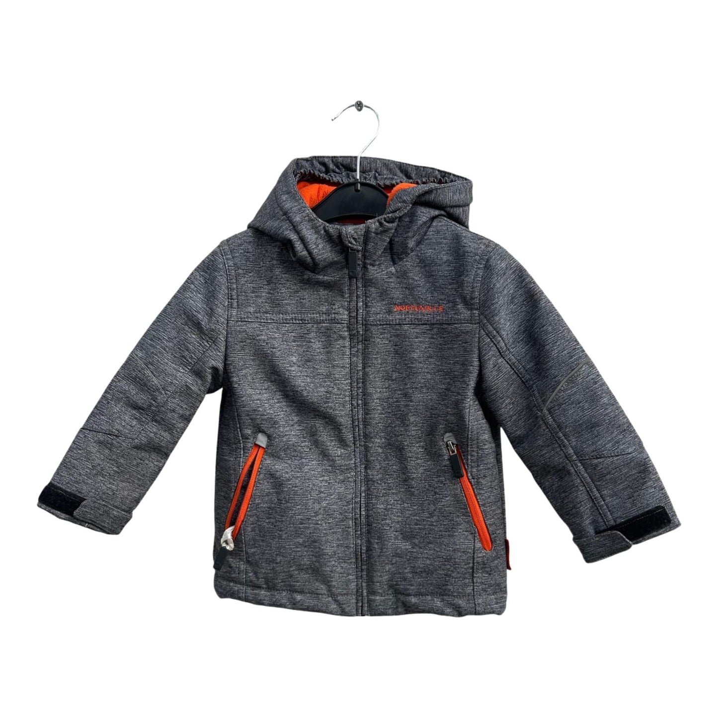 Northville Softshelljacke Kinder Gr 92 Grau Orange Kapuze Winddicht Warm Funktional
