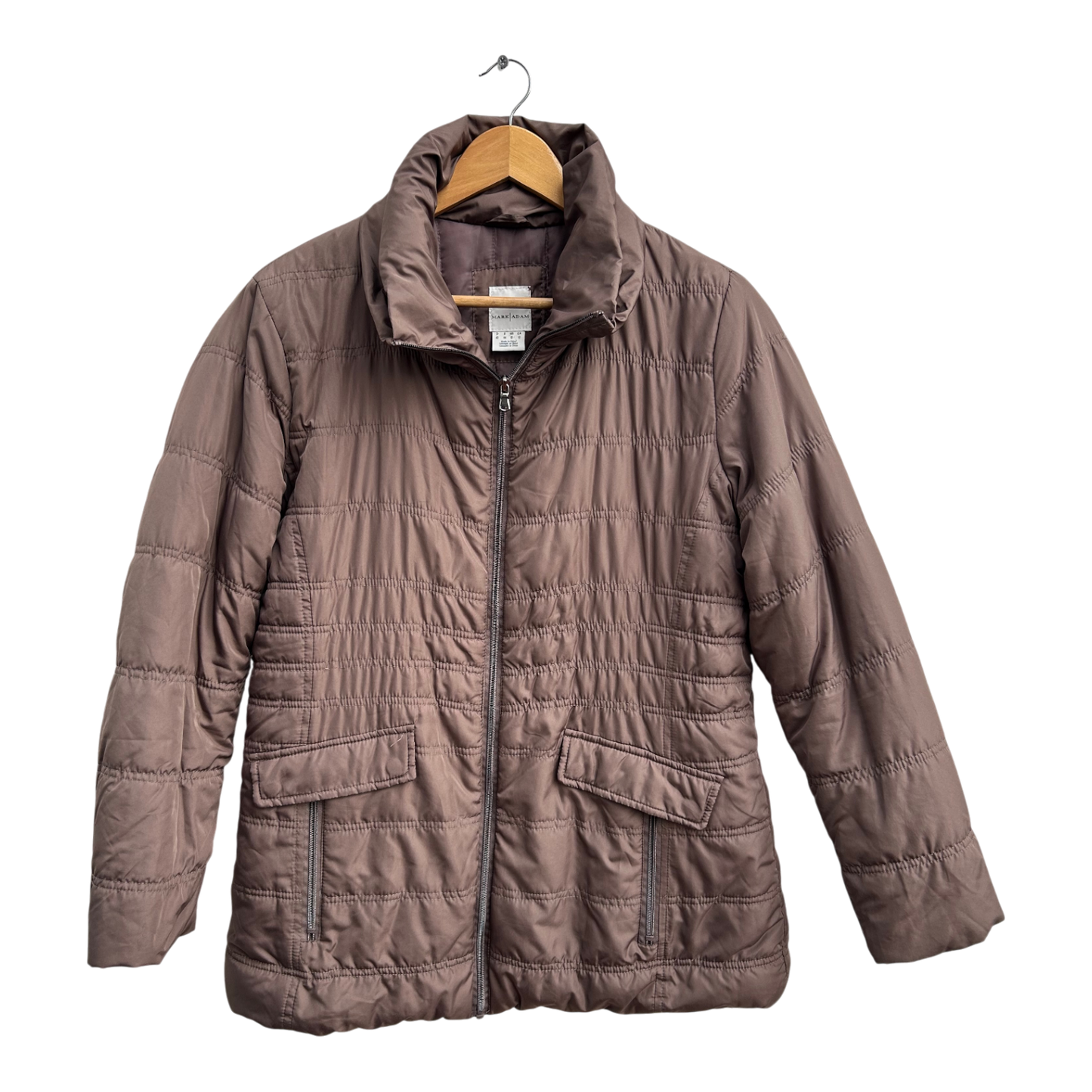 Marc Adam Steppjacke Damen Gr 42 Braun Leicht Gefüttert Polyester Übergangsjacke Warm