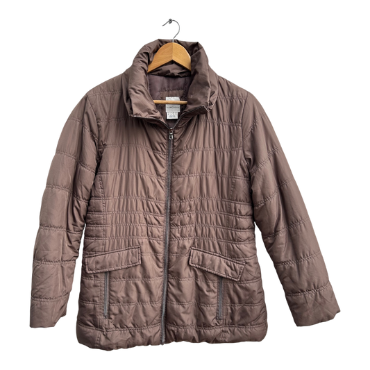 Marc Adam Steppjacke Damen Gr 42 Braun Leicht Gefüttert Polyester Übergangsjacke Warm