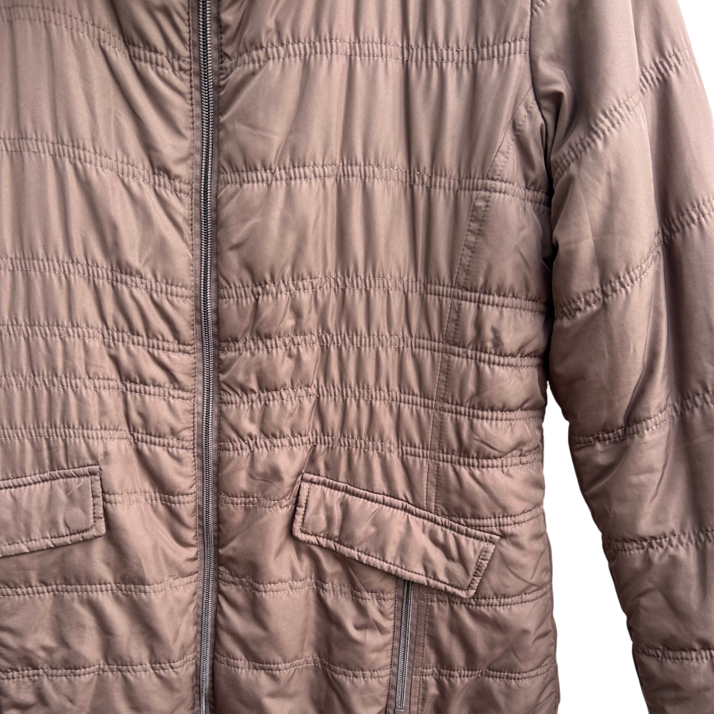 Marc Adam Steppjacke Damen Gr 42 Braun Leicht Gefüttert Polyester Übergangsjacke Warm