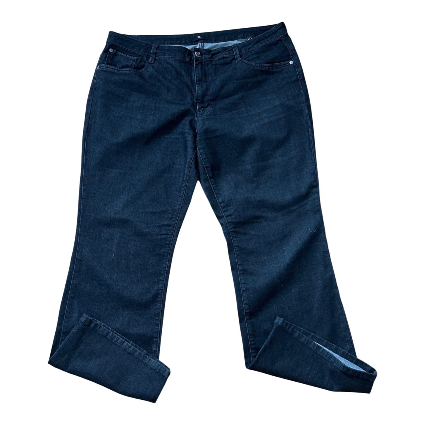 HIS Jeans Damen Hose Gr 48 Schwarz Denim Gerade Stretch Klassisch Modern