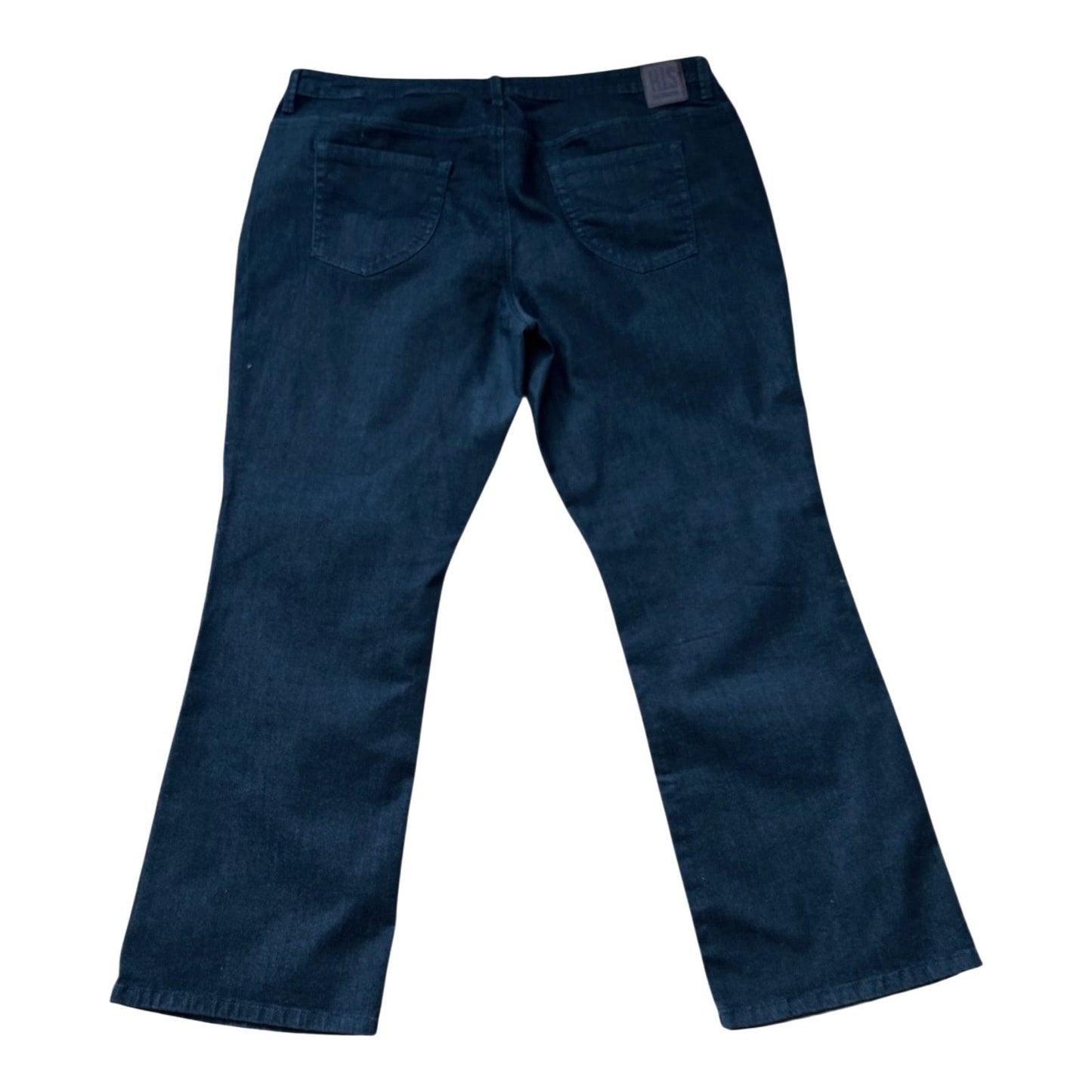 HIS Jeans Damen Hose Gr 48 Schwarz Denim Gerade Stretch Klassisch Modern
