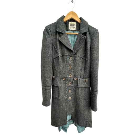 Object Collectors Item Mantel Damen Gr S Grau Wolle Viskose Lang Gefüttert Elegant