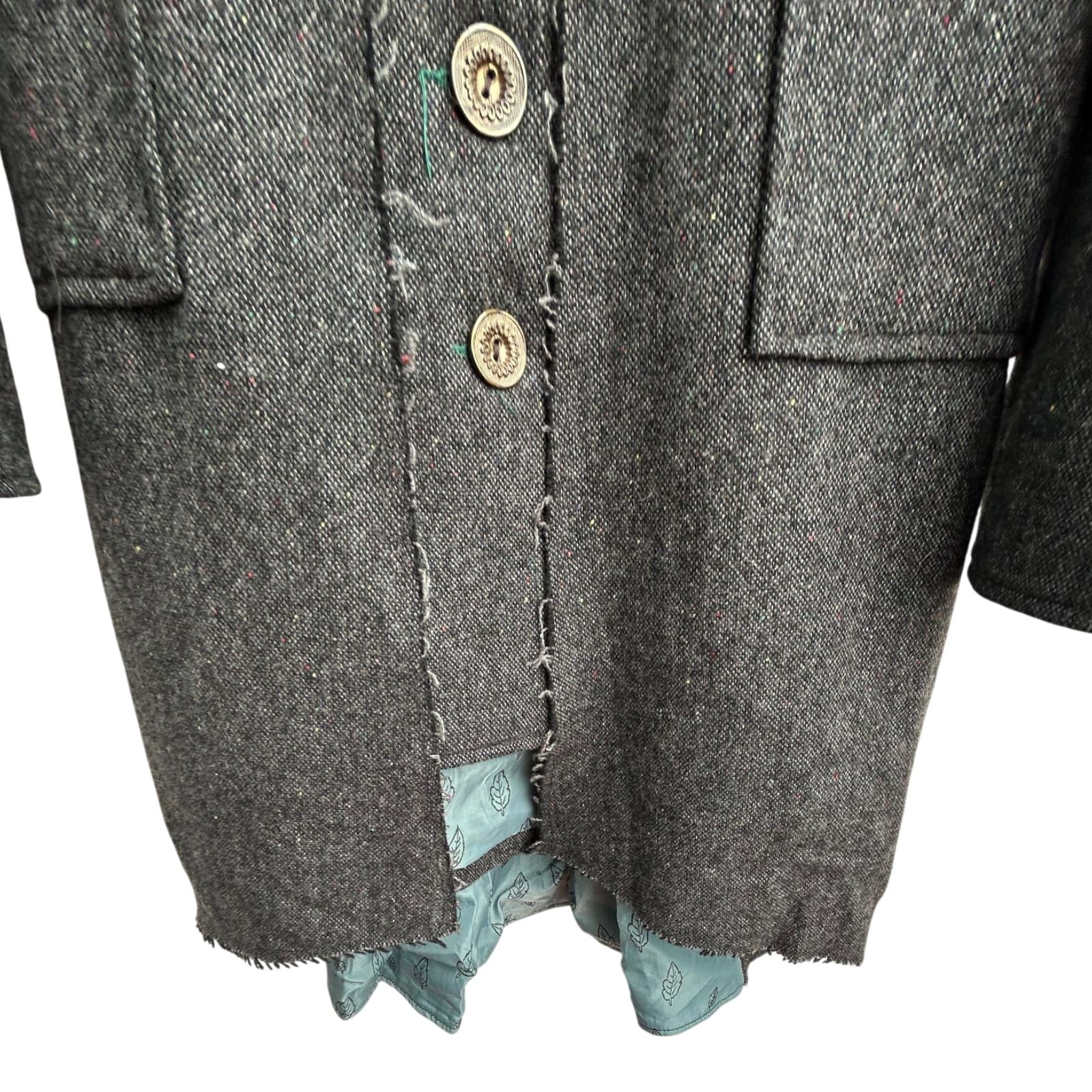 Object Collectors Item Mantel Damen Gr S Grau Wolle Viskose Lang Gefüttert Elegant