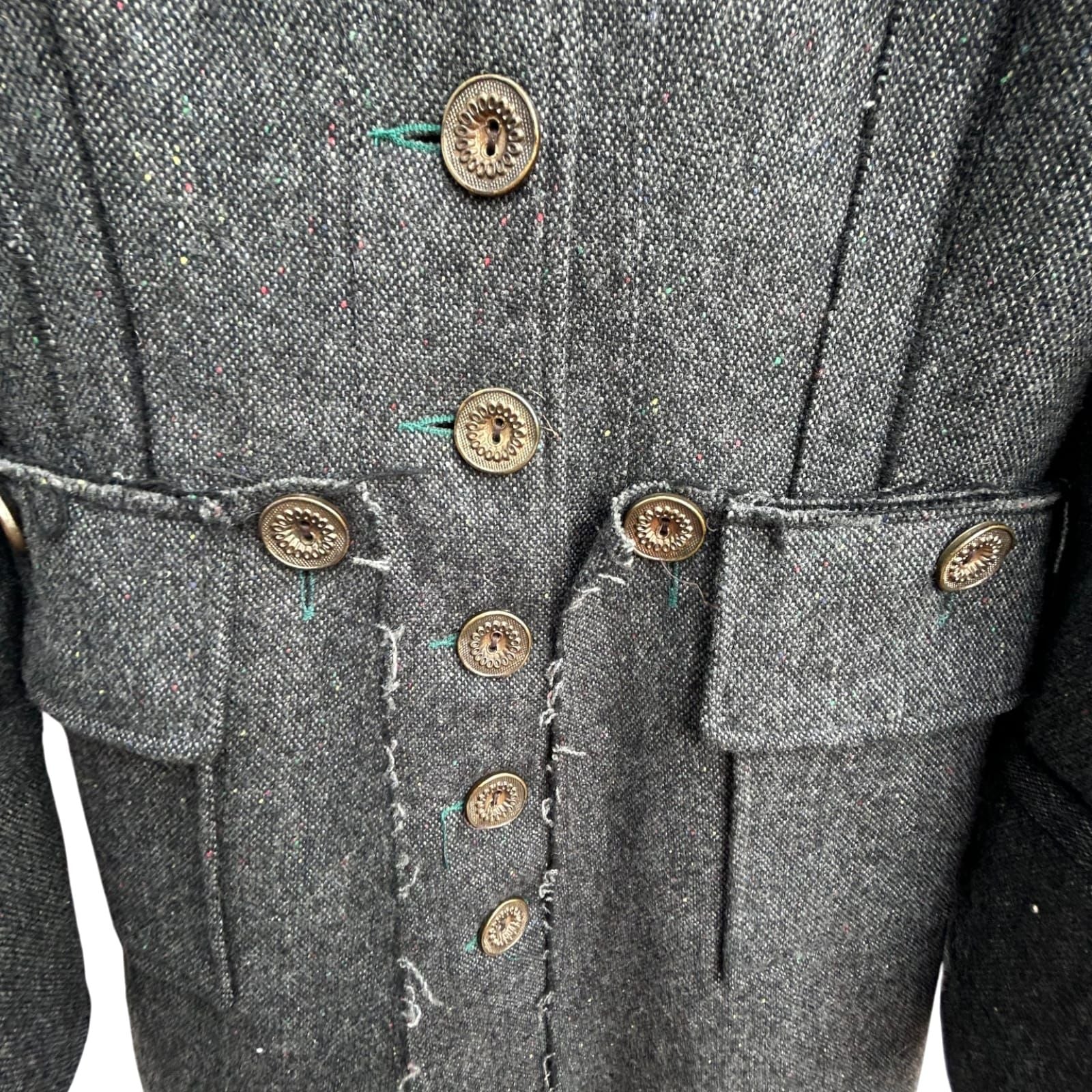 Object Collectors Item Mantel Damen Gr S Grau Wolle Viskose Lang Gefüttert Elegant