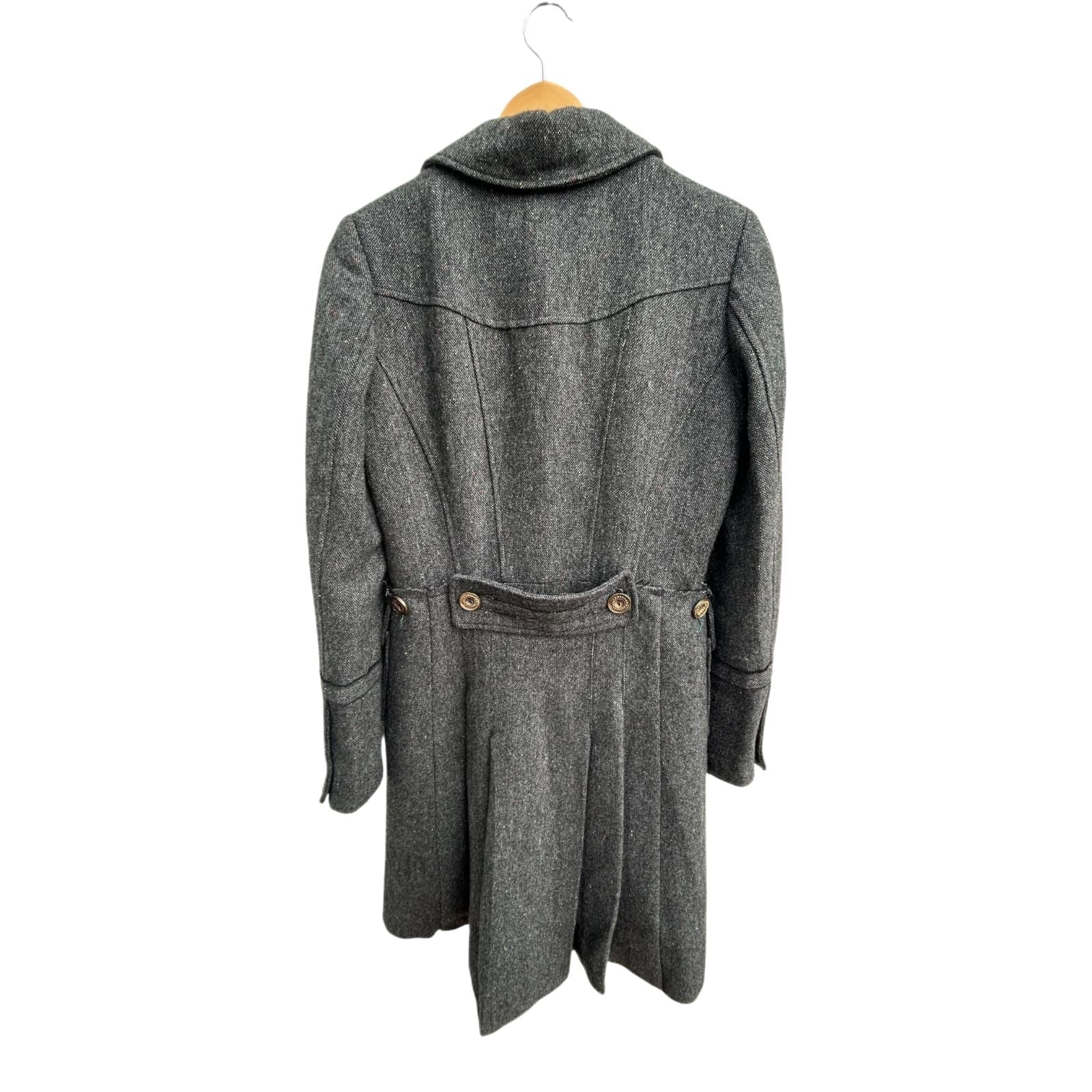 Object Collectors Item Mantel Damen Gr S Grau Wolle Viskose Lang Gefüttert Elegant