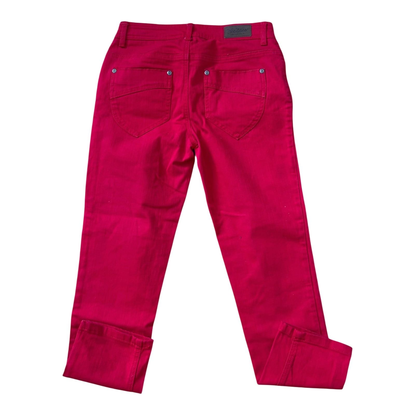 John Baner Jeans Damen Hose Gr 34 Rot 7/8 Länge Stretch Klassisch Chic