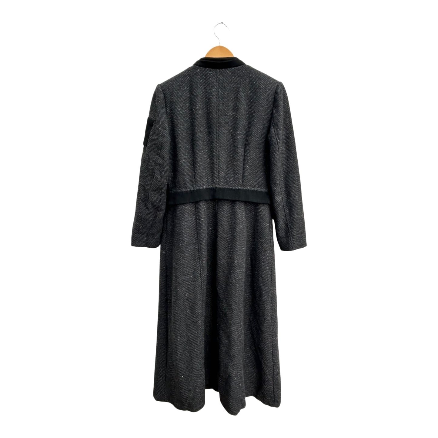 Manttocu Luxury Mantel Damen Gr 38 Grau Wollmischung Lang Schulterpolster Elegant