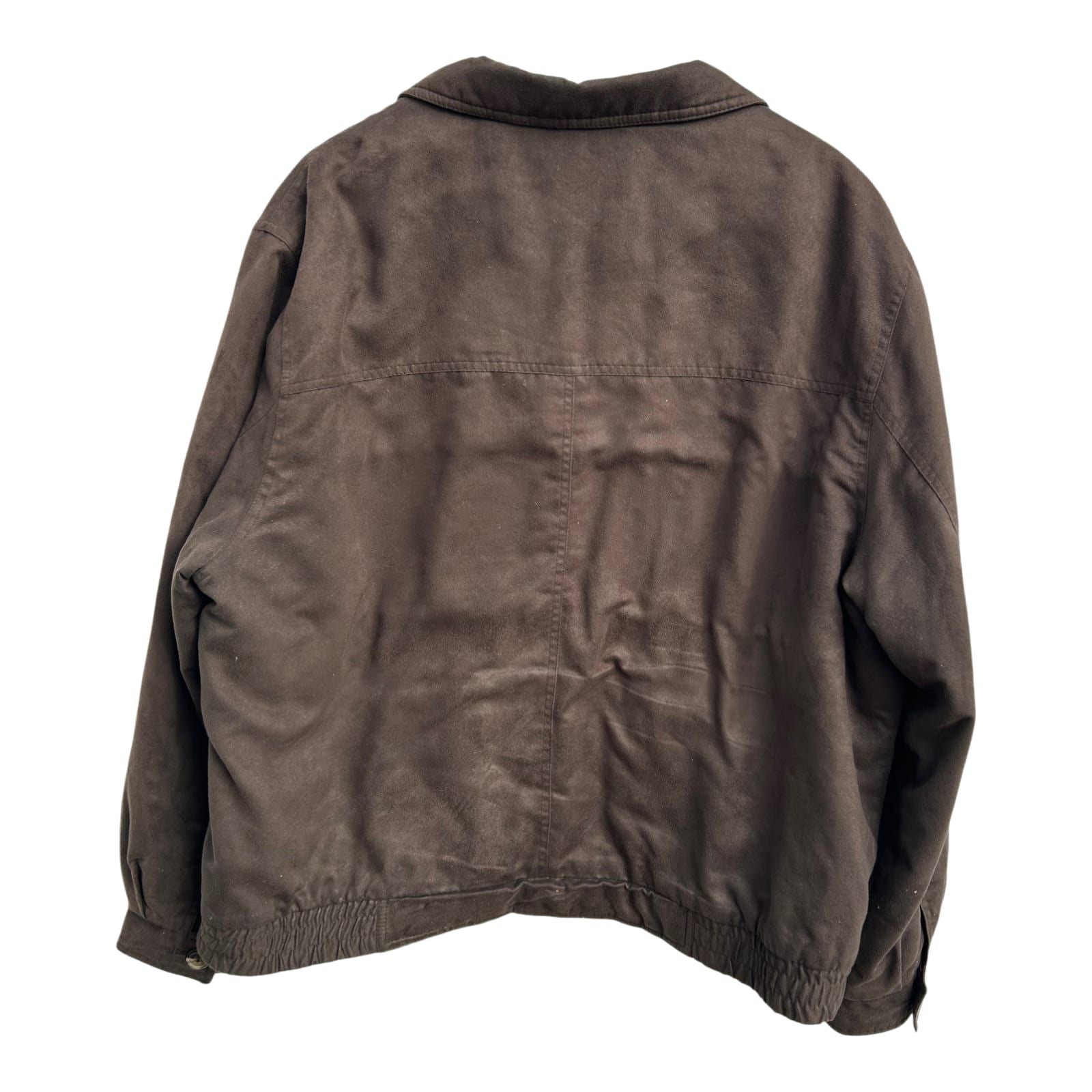 Belcade Herrenjacke Gr 56 Kurz Braun Micro Suede Übergangsjacke Reißverschluss