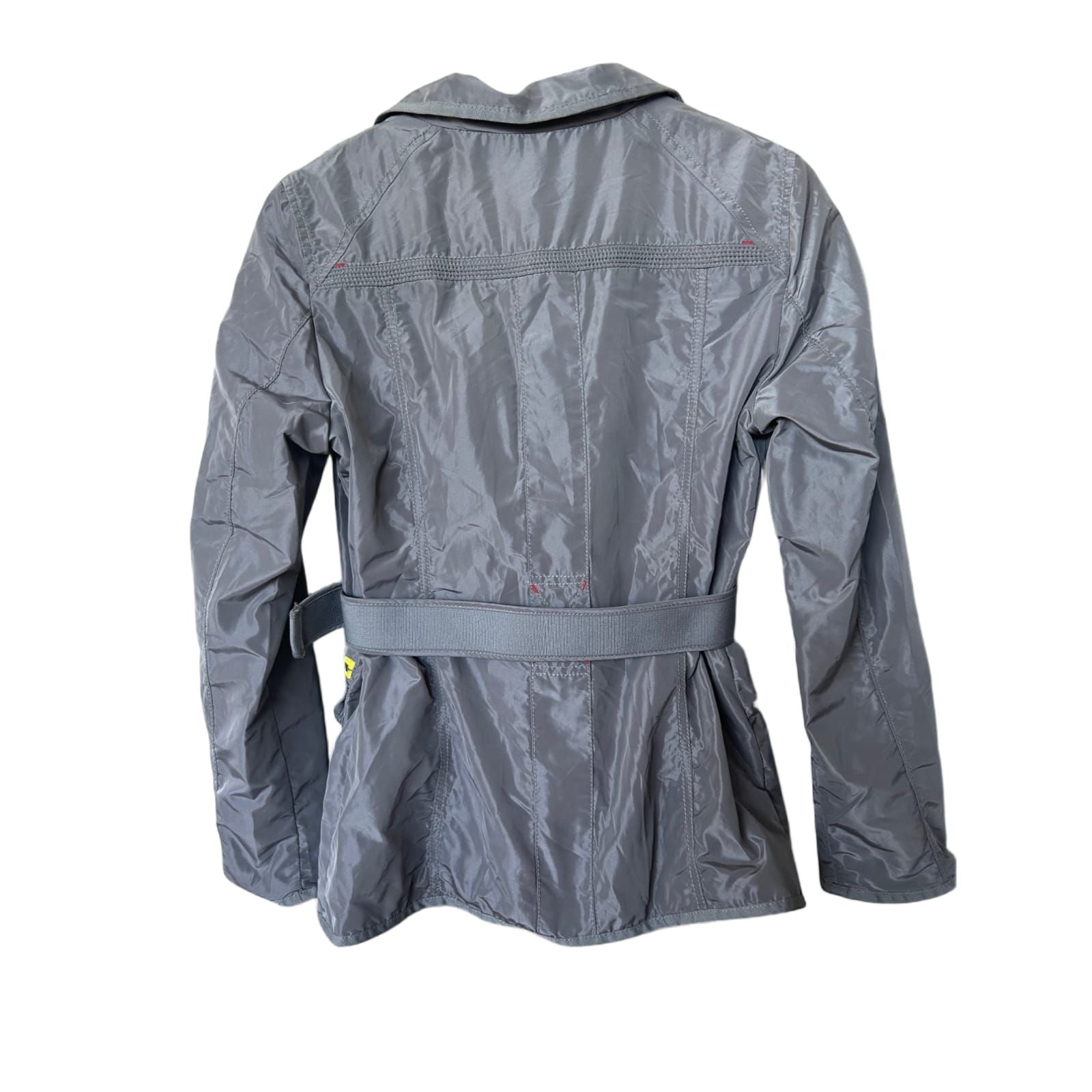 s.Oliver Jacke Damen Gr 38 Grau Gelb Sportlich Leicht Wie Neu Übergangsjacke